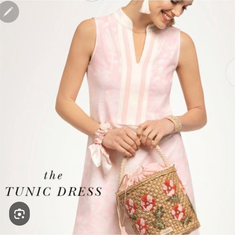 Spartina 449 Soft Pink and White Tropical Tunic Dress Size Small